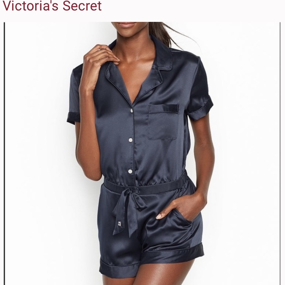 Victoria’s Secret Satin Button-Front Romper